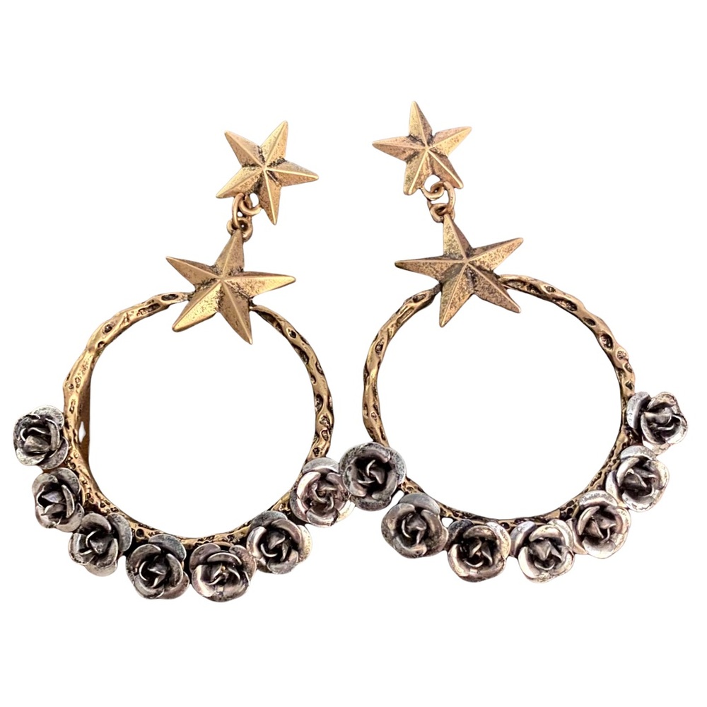 Dangles Earrings Festival Earrings Stars Roses Boho Gold Silver